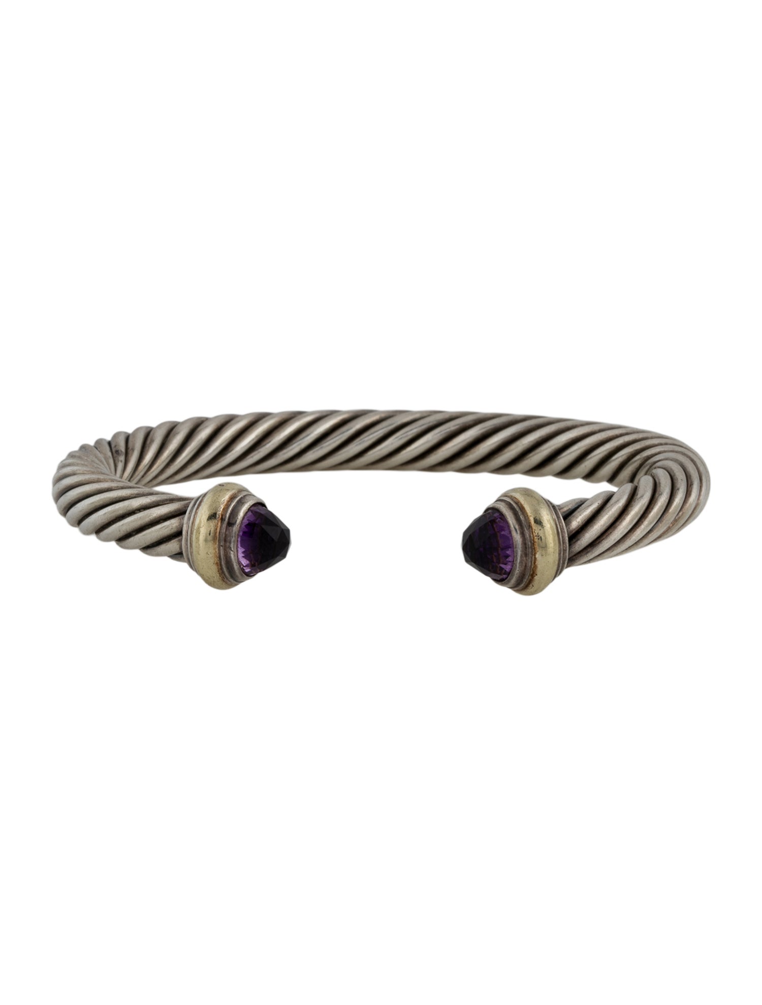 David Yurman Amethyst Classic Cable Cuff Bracelet