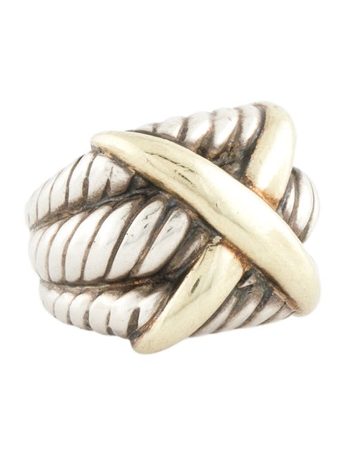 David Yurman Two-Tone X Crossover Cocktail Ring