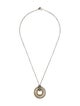 David Yurman Two-Tone Thoroughbred Carved Cable Circle Pendant Necklace
