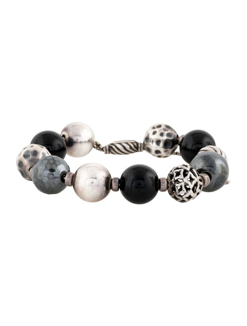 David Yurman Onyx & Hematine Bead Bracelet