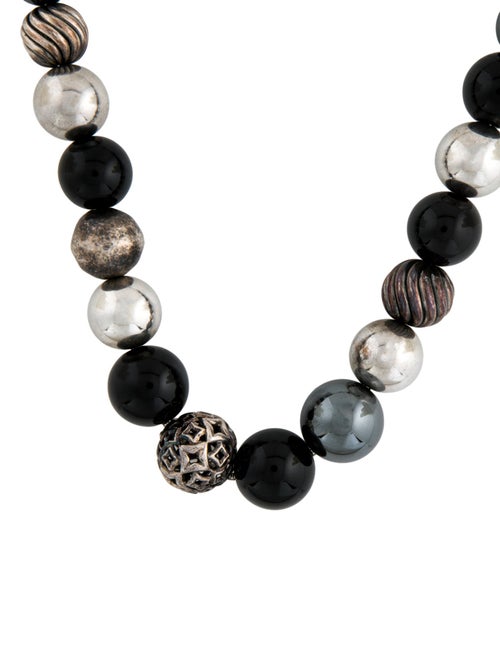 David Yurman Hematine & Onyx DY Elements Bead Necklace