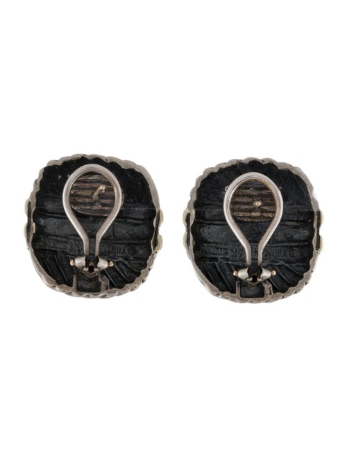David Yurman Two-Tone Large Square Ear Clips