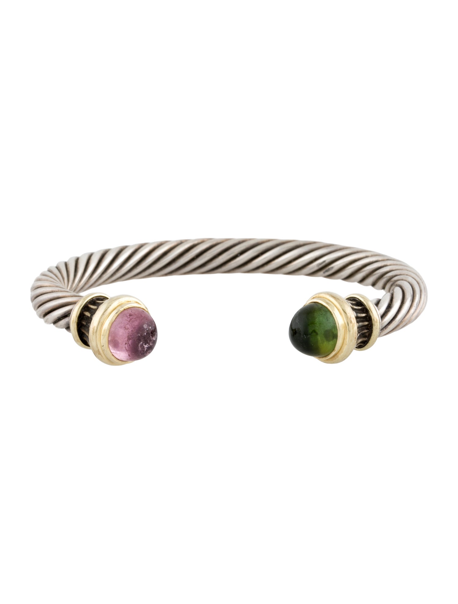 David Yurman Two-Tone Tourmaline Cuff Bracelet