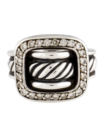 David Yurman Diamond Cable Buckle Ring