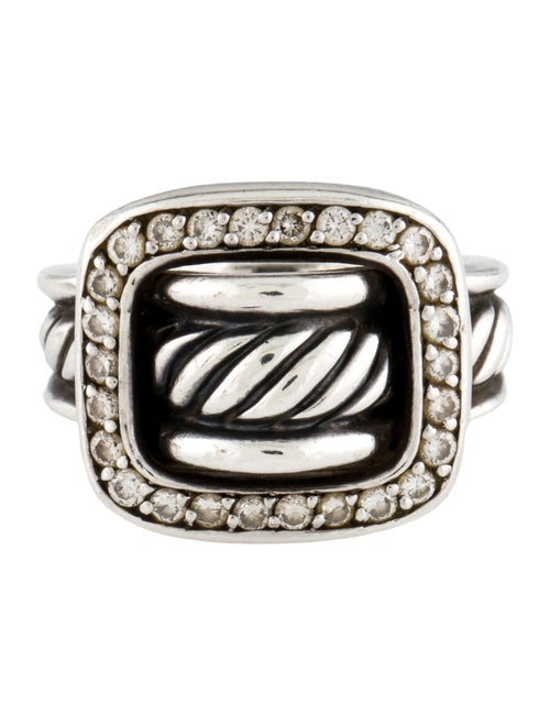 David Yurman Diamond Cable Buckle Ring