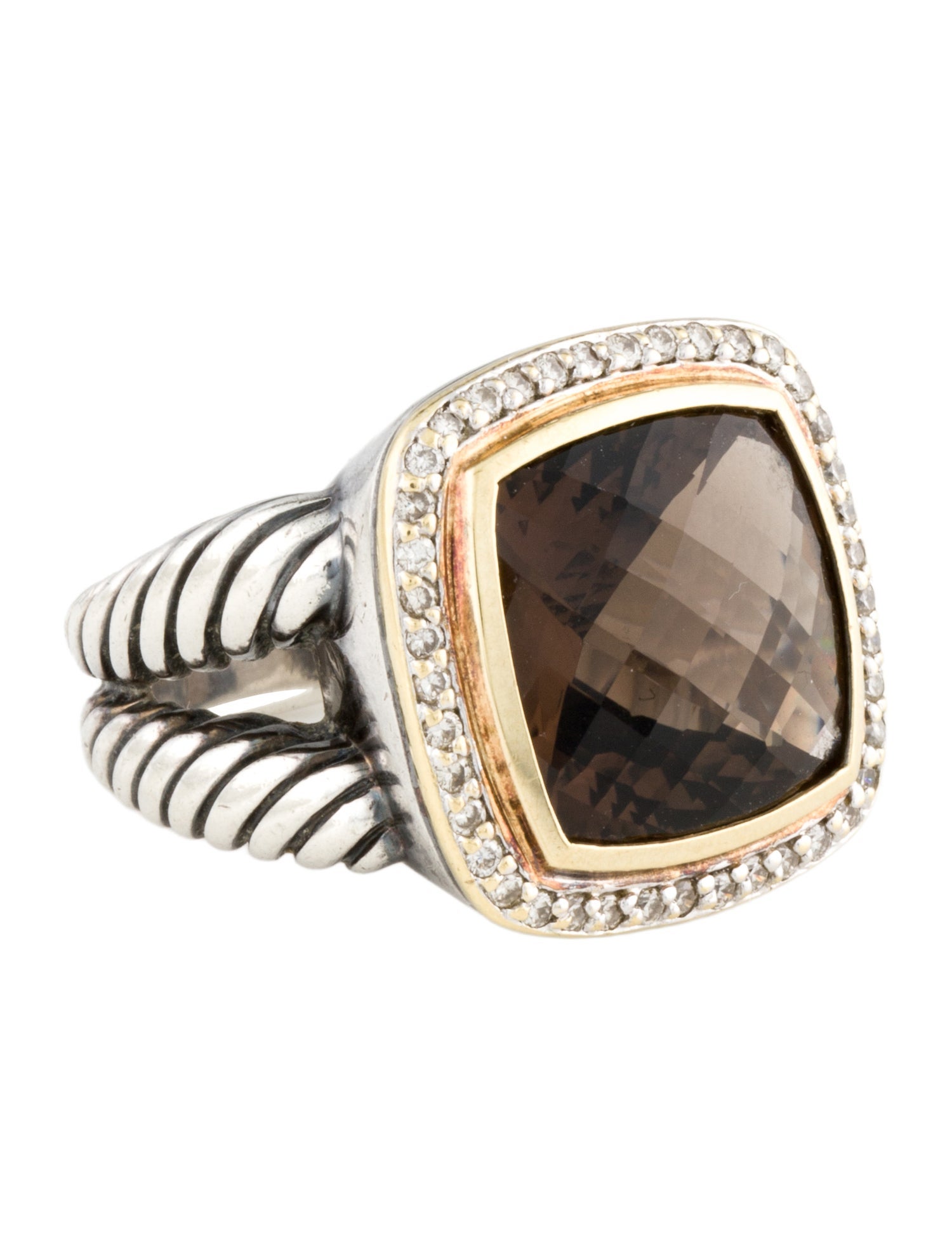 David Yurman Smoky Quartz & Diamond Albion Ring