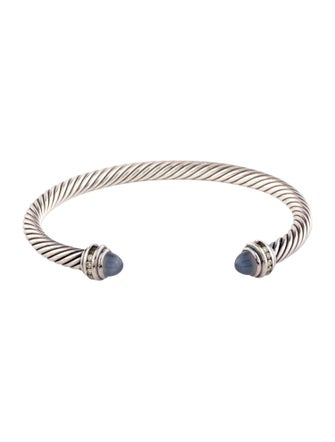 David Yurman Chalcedony & Diamond Classic Cable Cuff