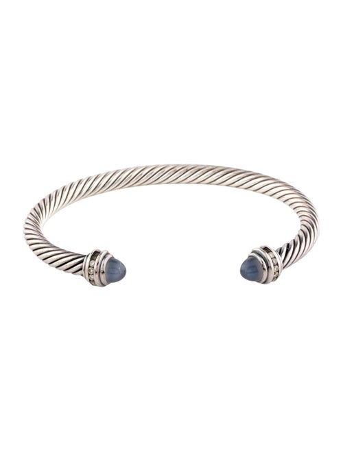 David Yurman Chalcedony & Diamond Classic Cable Cuff