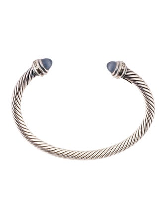 David Yurman Chalcedony & Diamond Classic Cable Cuff