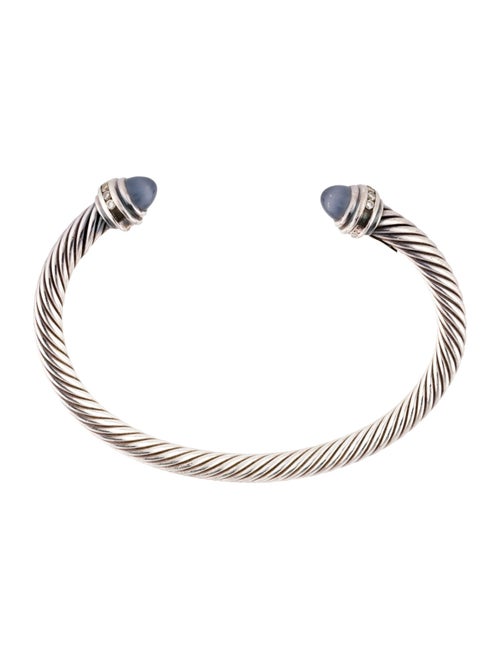 David Yurman Chalcedony & Diamond Classic Cable Cuff