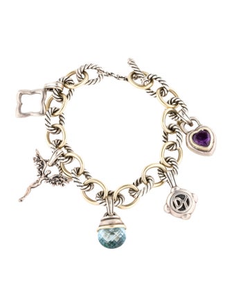 David Yurman Topaz & Amethyst Charm Bracelet