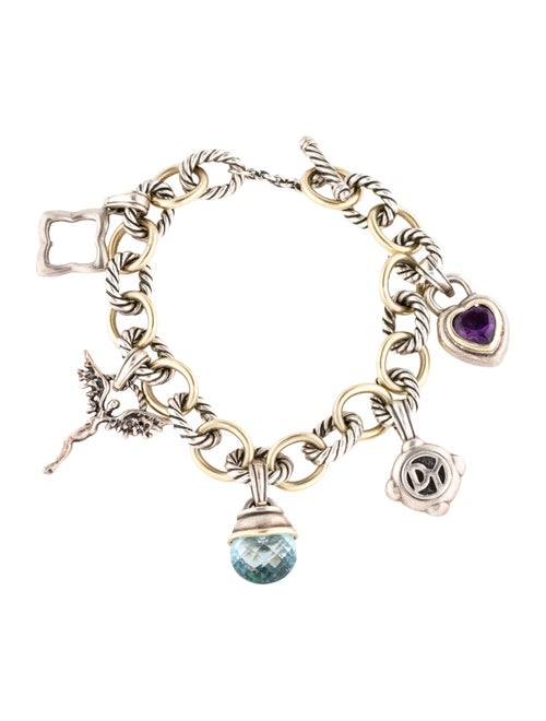 David Yurman Topaz & Amethyst Charm Bracelet