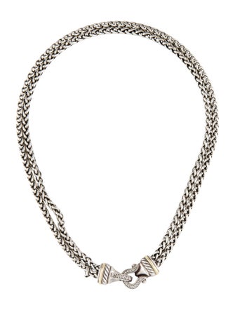 David Yurman Diamond Double Strand Wheat Chain Necklace