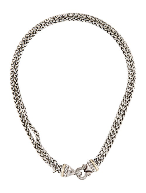 David Yurman Diamond Double Strand Wheat Chain Necklace