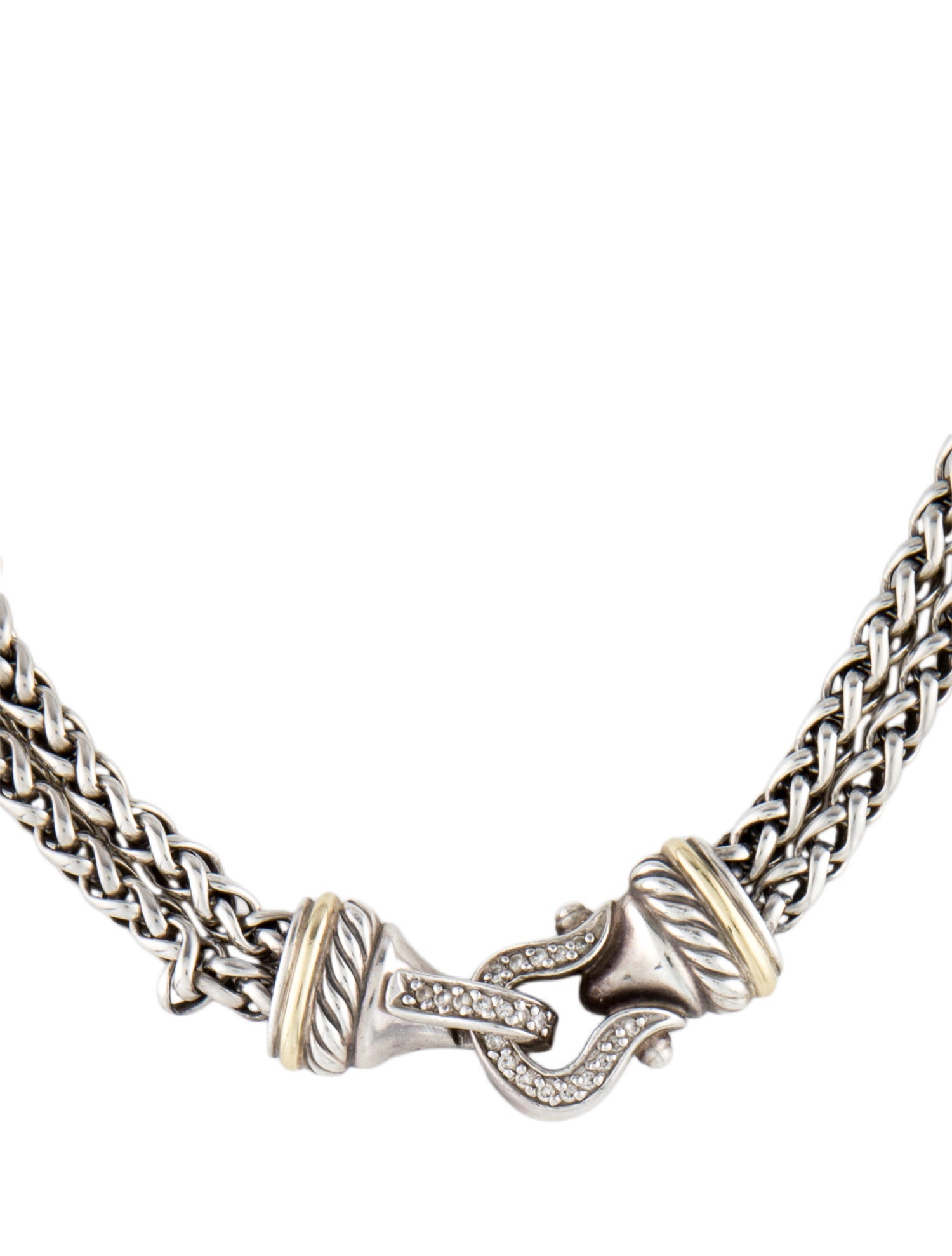 David Yurman Diamond Double Strand Wheat Chain Necklace