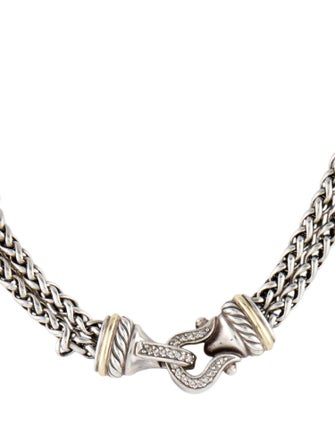 David Yurman Diamond Double Strand Wheat Chain Necklace