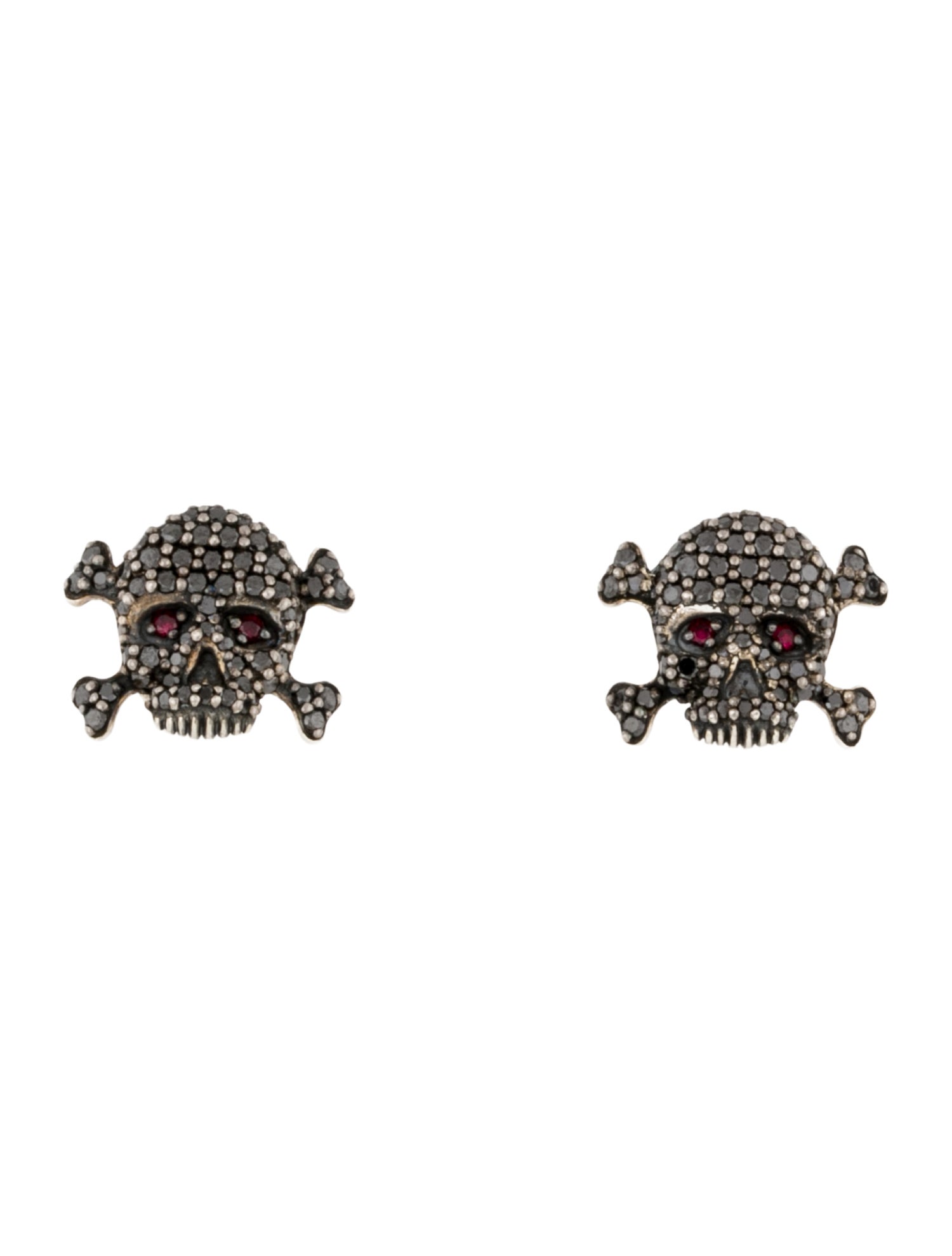 David Yurman Ruby & Diamond Skull Stud Earring