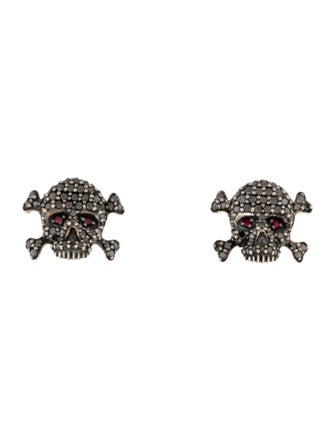 David Yurman Ruby & Diamond Skull Stud Earring