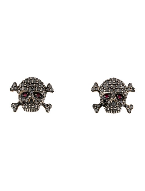 David Yurman Ruby & Diamond Skull Stud Earring