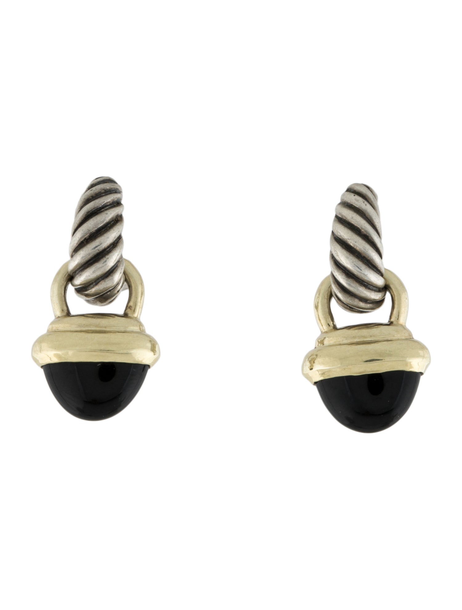 David Yurman Onyx Acorn Drop Enhancer Earclips