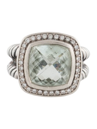 David Yurman Prasiolite & Diamond Albion Ring