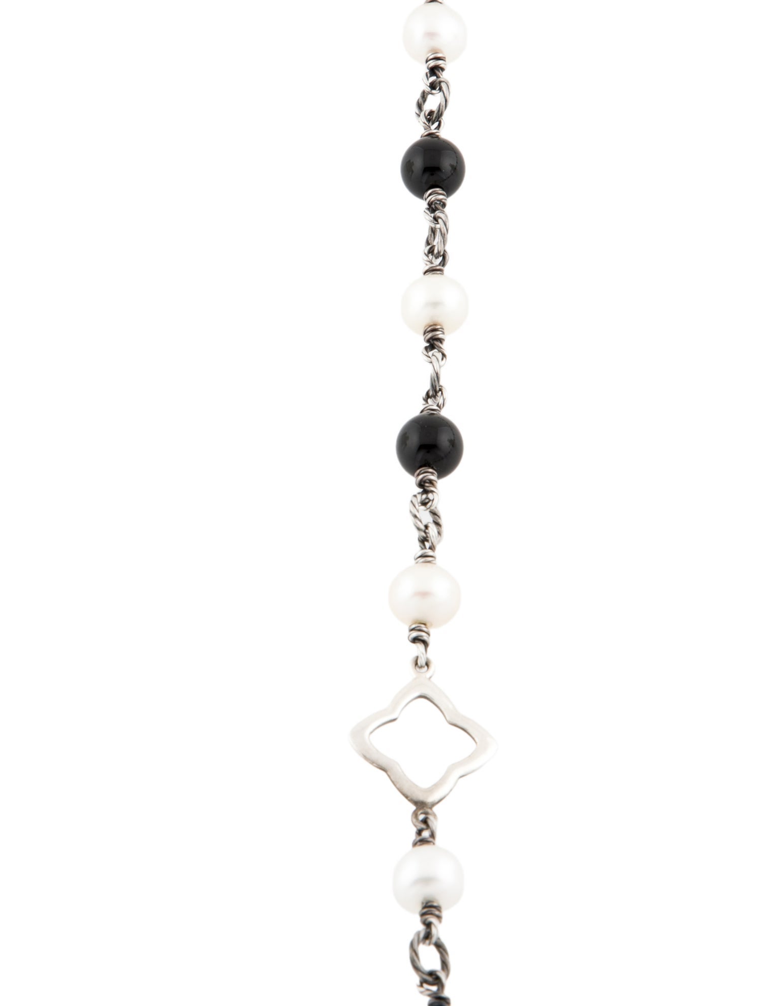 David Yurman Pearl & Onyx Bijoux Station Necklace