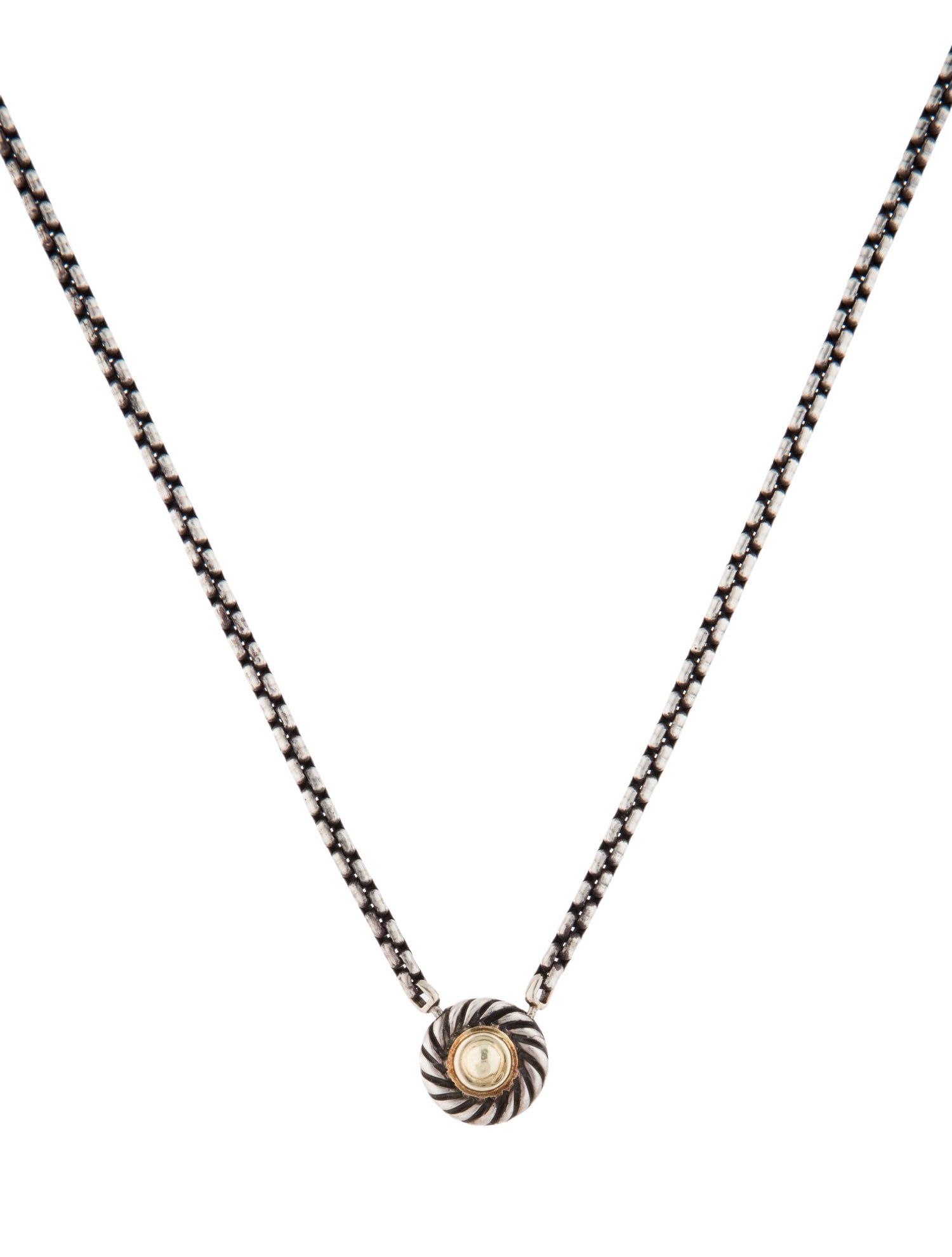 David Yurman Two-Tone Cookie Pendant Necklace