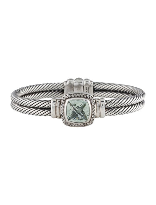 David Yurman Prasiolite & Diamond Albion Hinged Bangle Bracelet