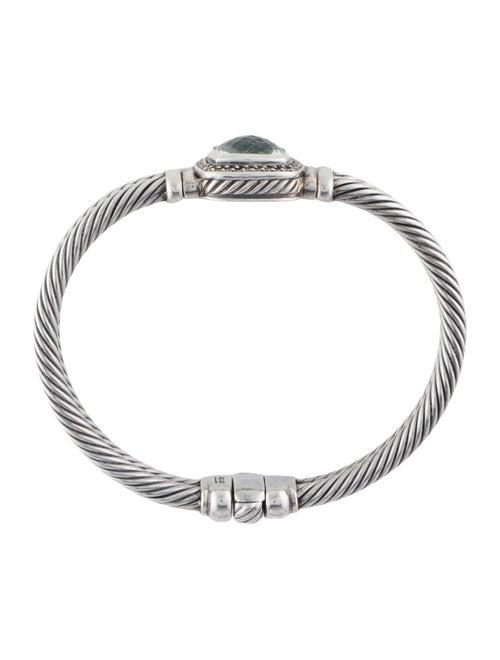 David Yurman Prasiolite & Diamond Albion Hinged Bangle Bracelet