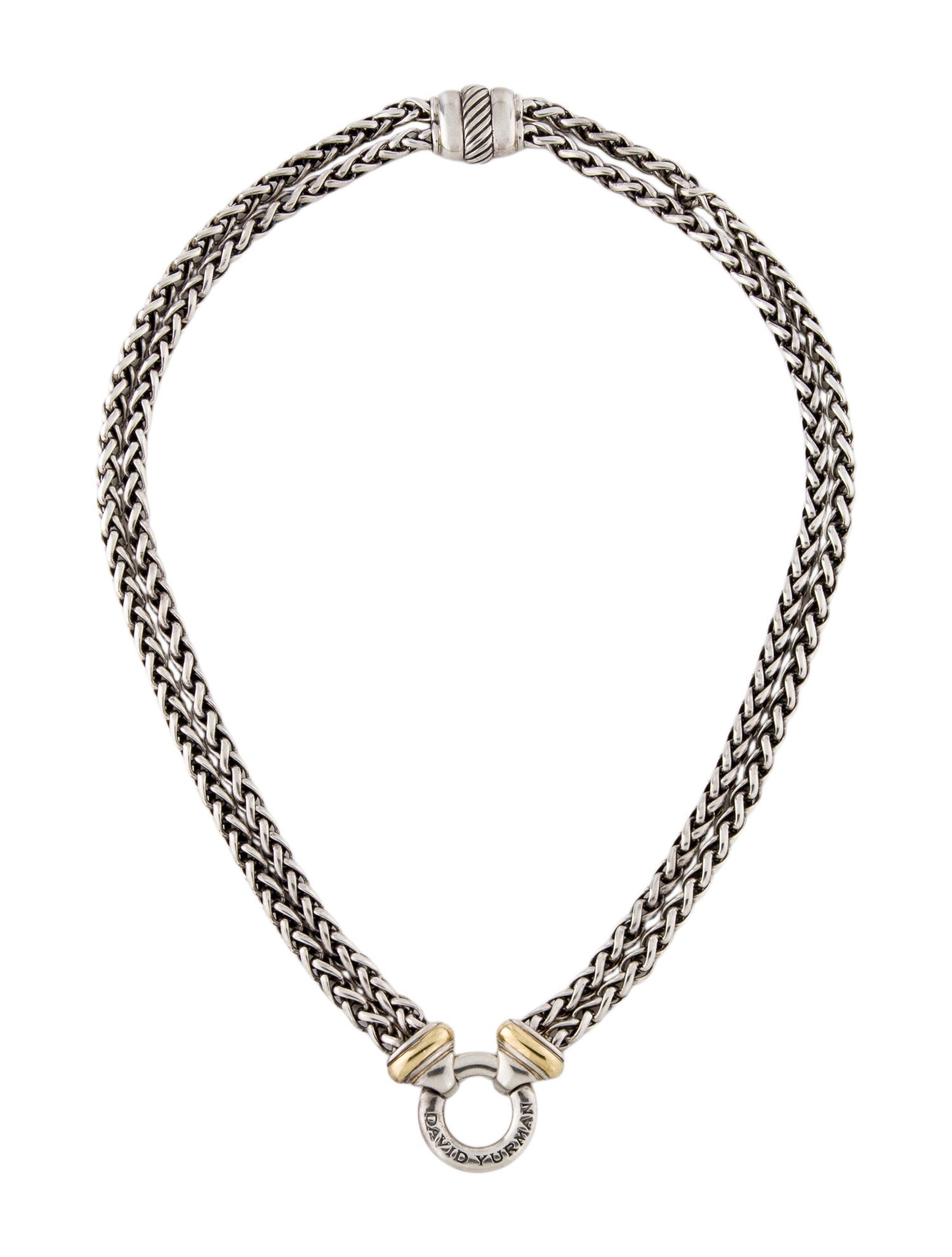 David Yurman Two-Tone Double Strand Wheat Chain Necklace