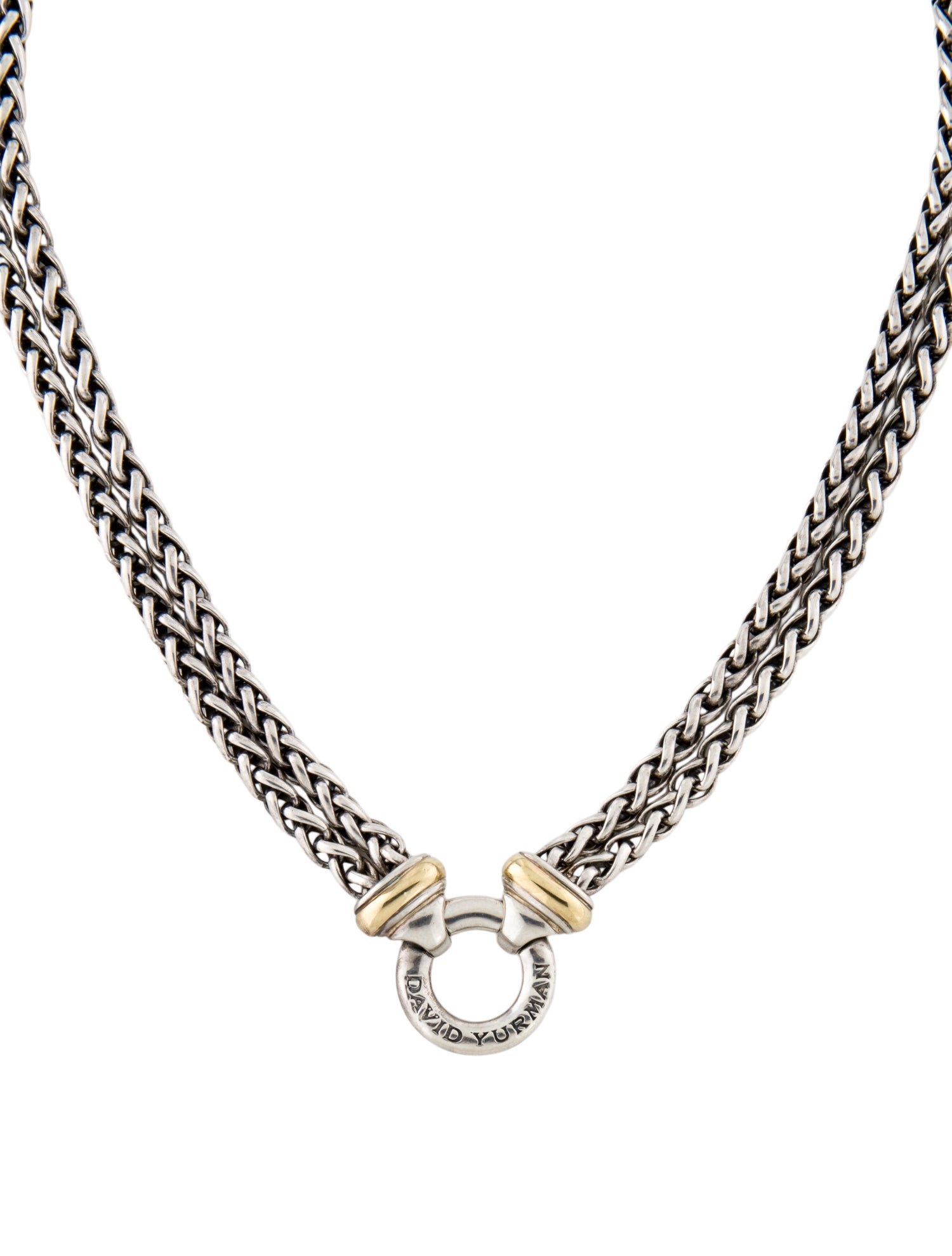 David Yurman Two-Tone Double Strand Wheat Chain Necklace