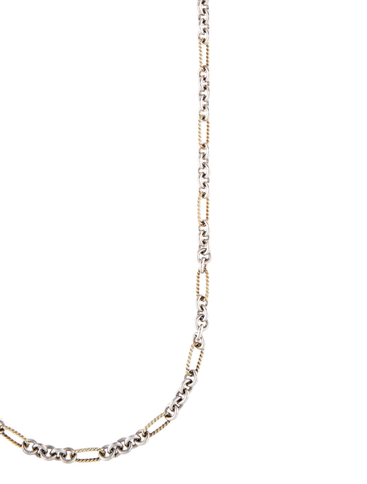 David Yurman Two-Tone Figaro Toggle Chain Necklace