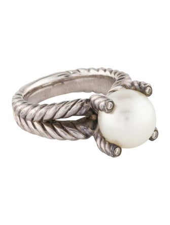 David Yurman Pearl & Diamond Cocktail Ring