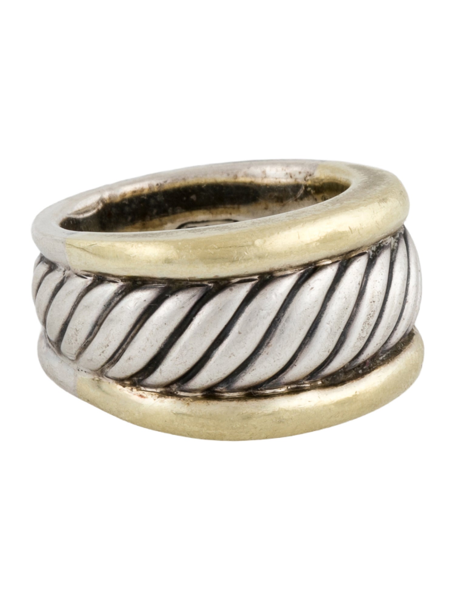 David Yurman Two-Tone Cable Classics Cigar Band Ring