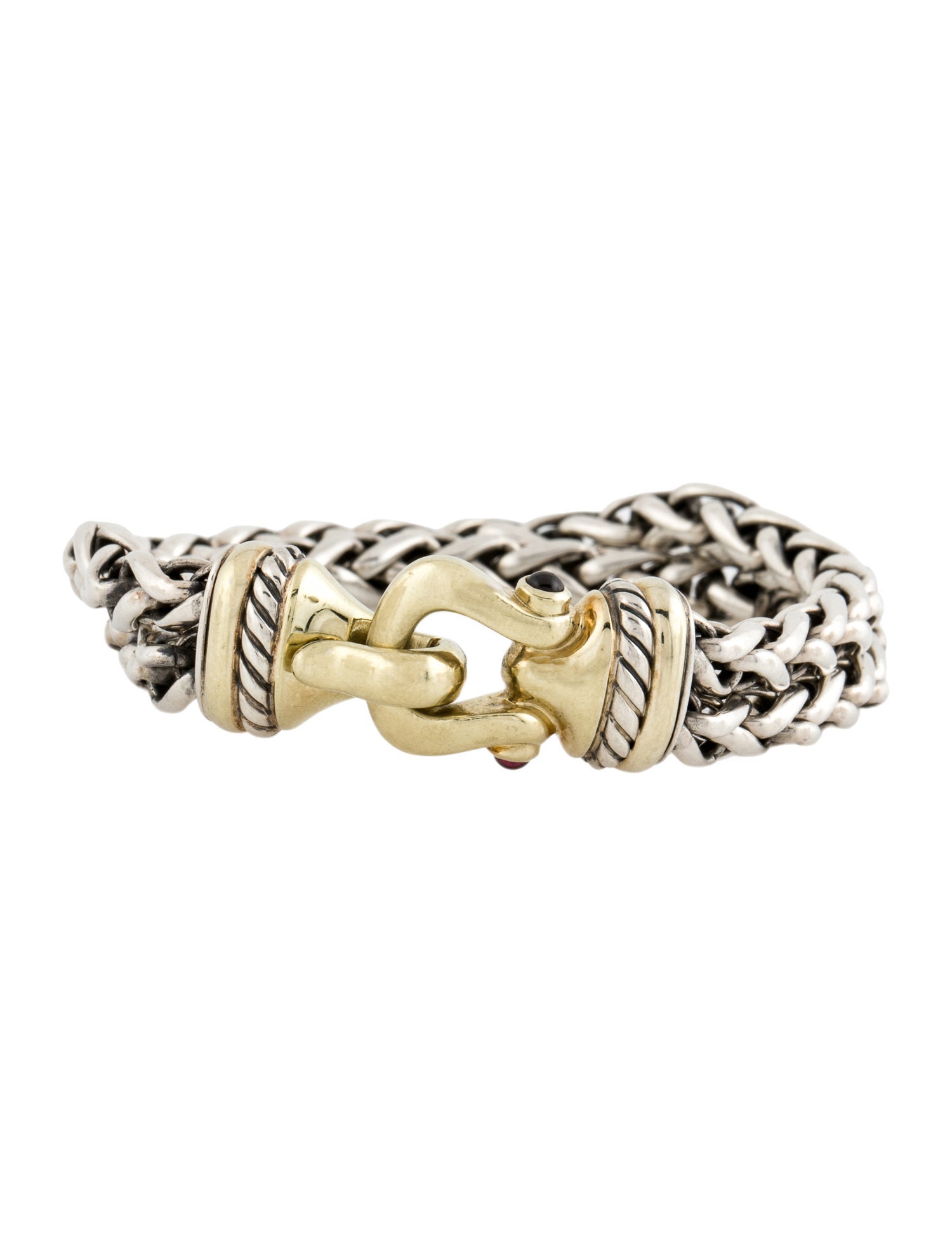David Yurman Rhodolite Buckle Wheat Chain Bracelet