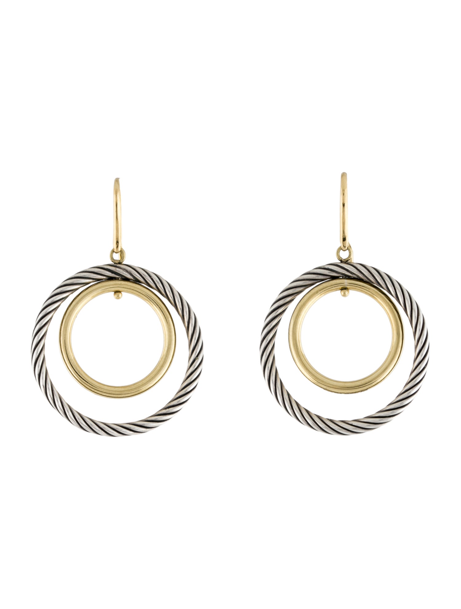 David Yurman Two-Tone Drop Earrings