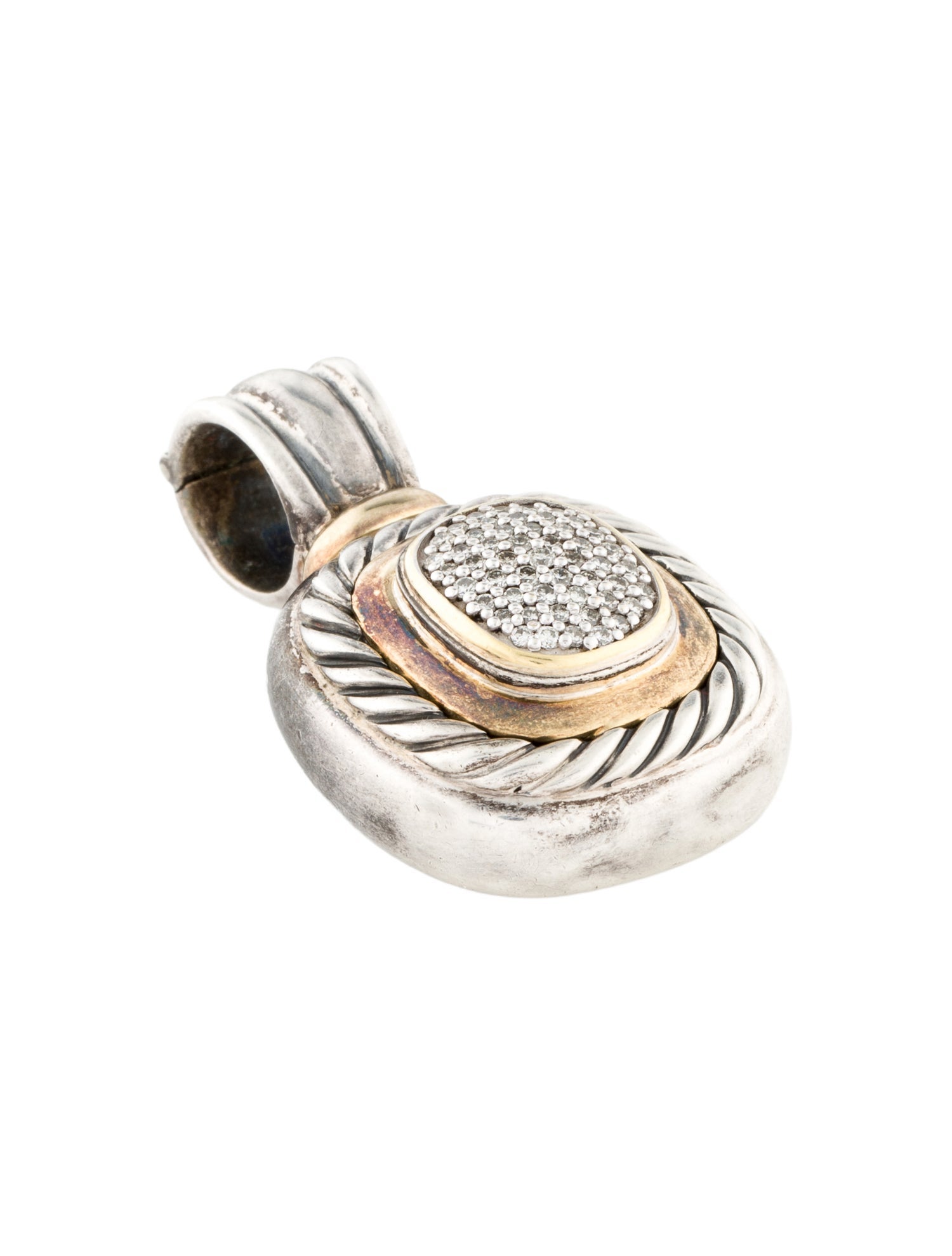 David Yurman Diamond Two-Tone Albion Enhancer Pendant