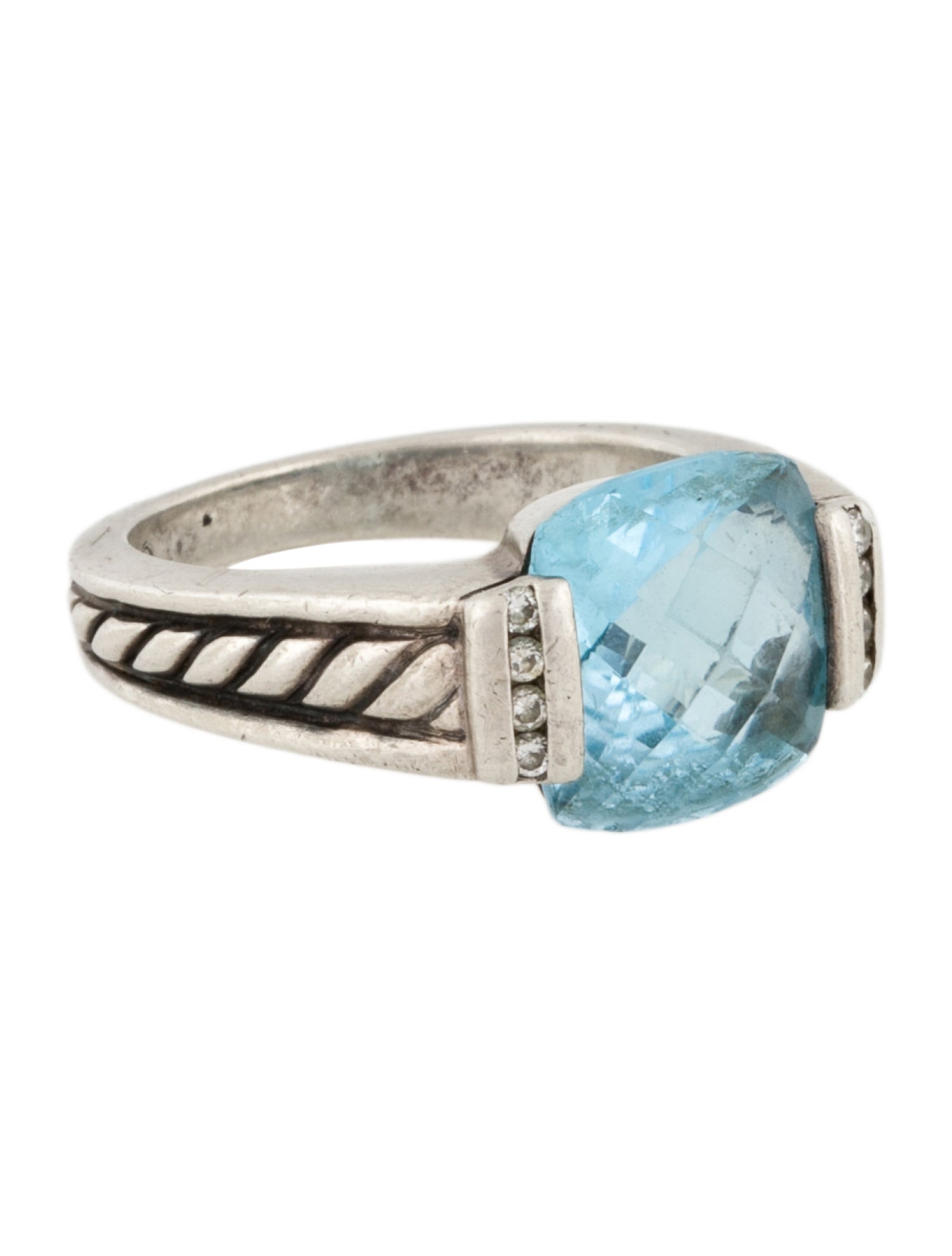 David Yurman Topaz & Diamond Cocktail Ring