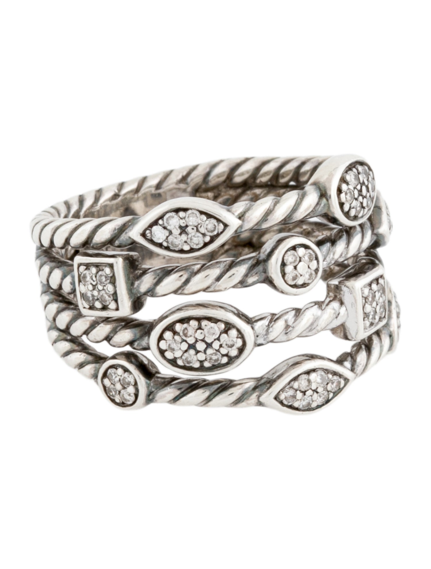 David Yurman Diamond Confetti Four-Row Ring