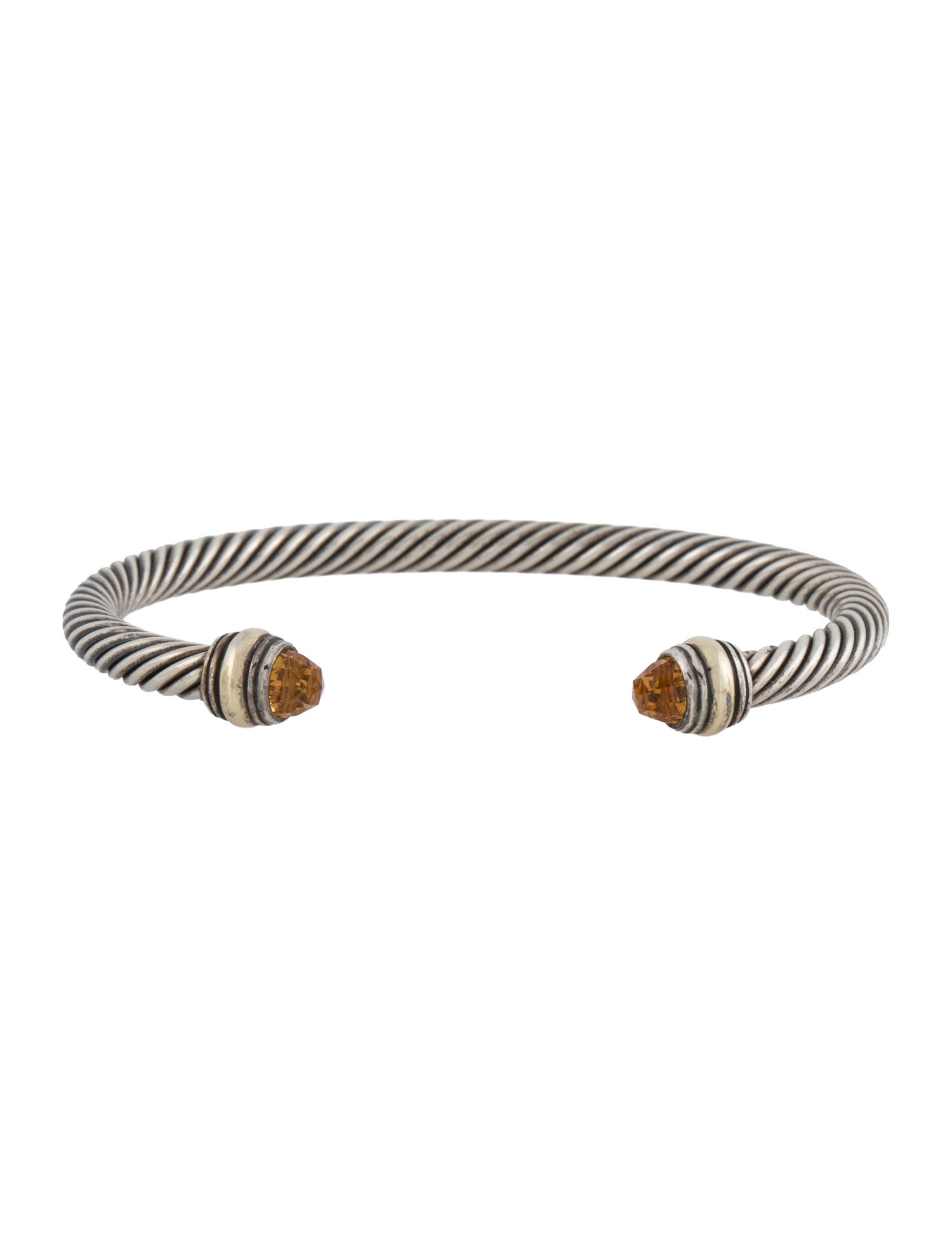 David Yurman Two-Tone Citrine Classic Cable Bracelet