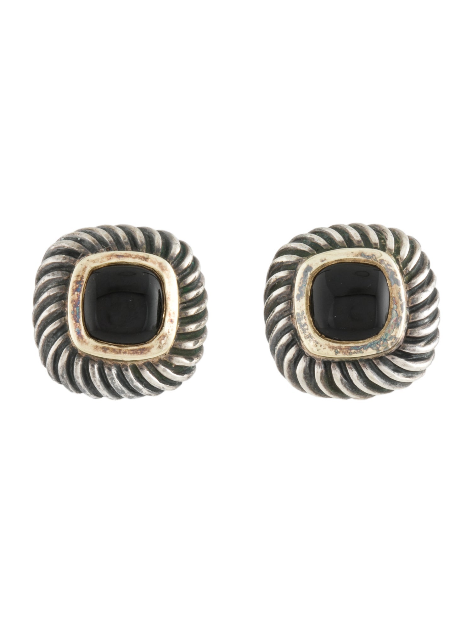 David Yurman Onyx Albion Stud Earrings