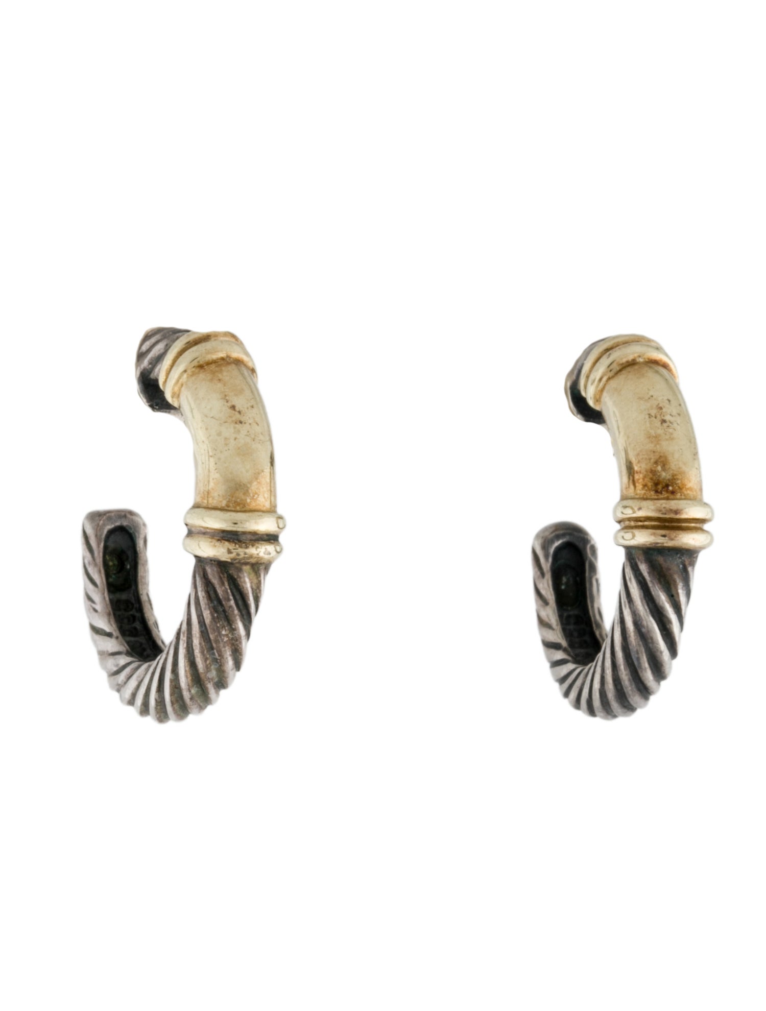 David Yurman Two-Tone Metro Hoop Earrings