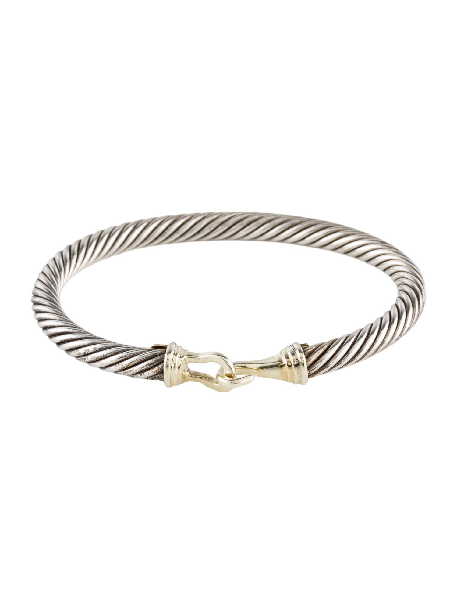 David Yurman Two-Tone Buckle Classic Cable Bangle Bracelet