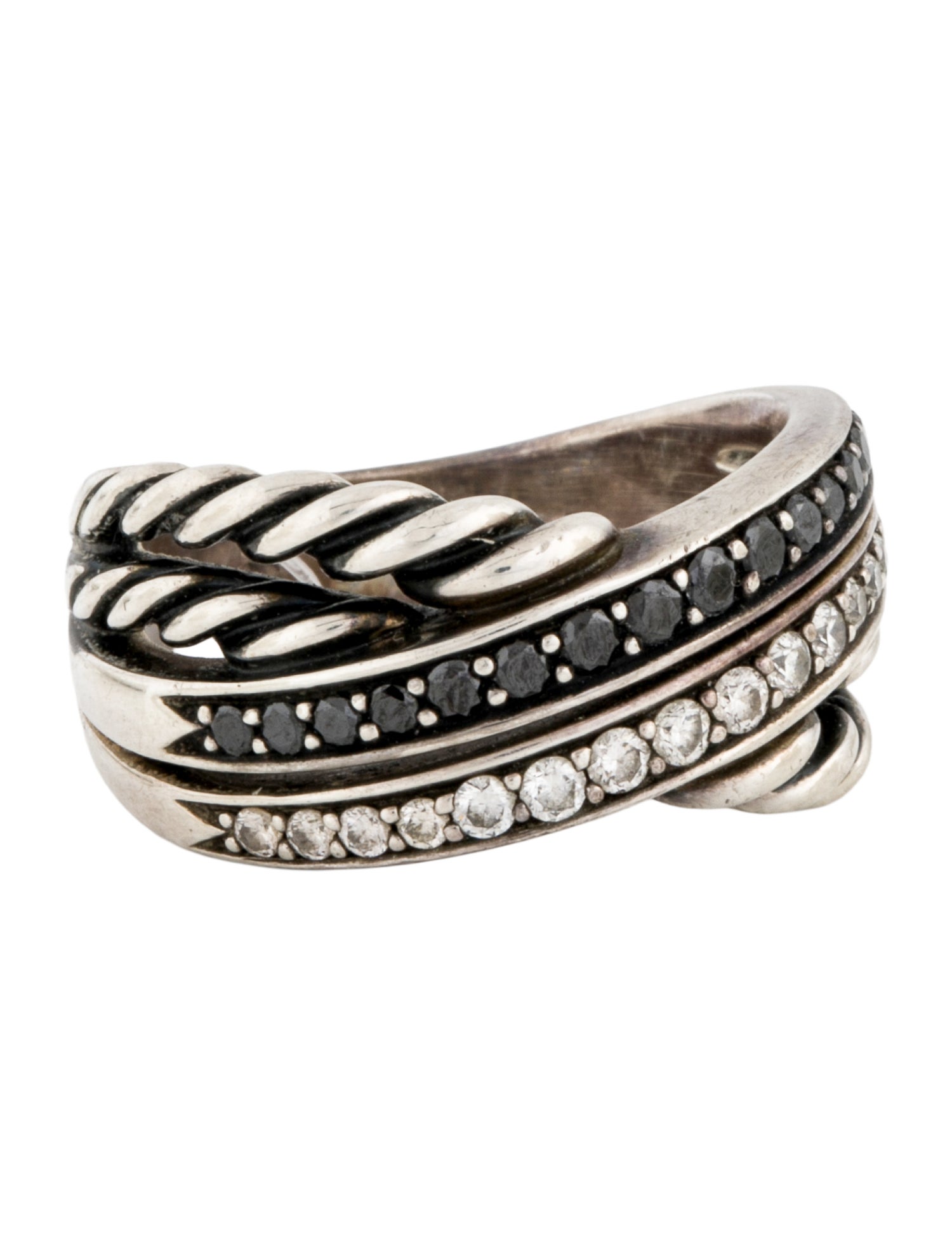 David Yurman Diamond Crossover Cable Band
