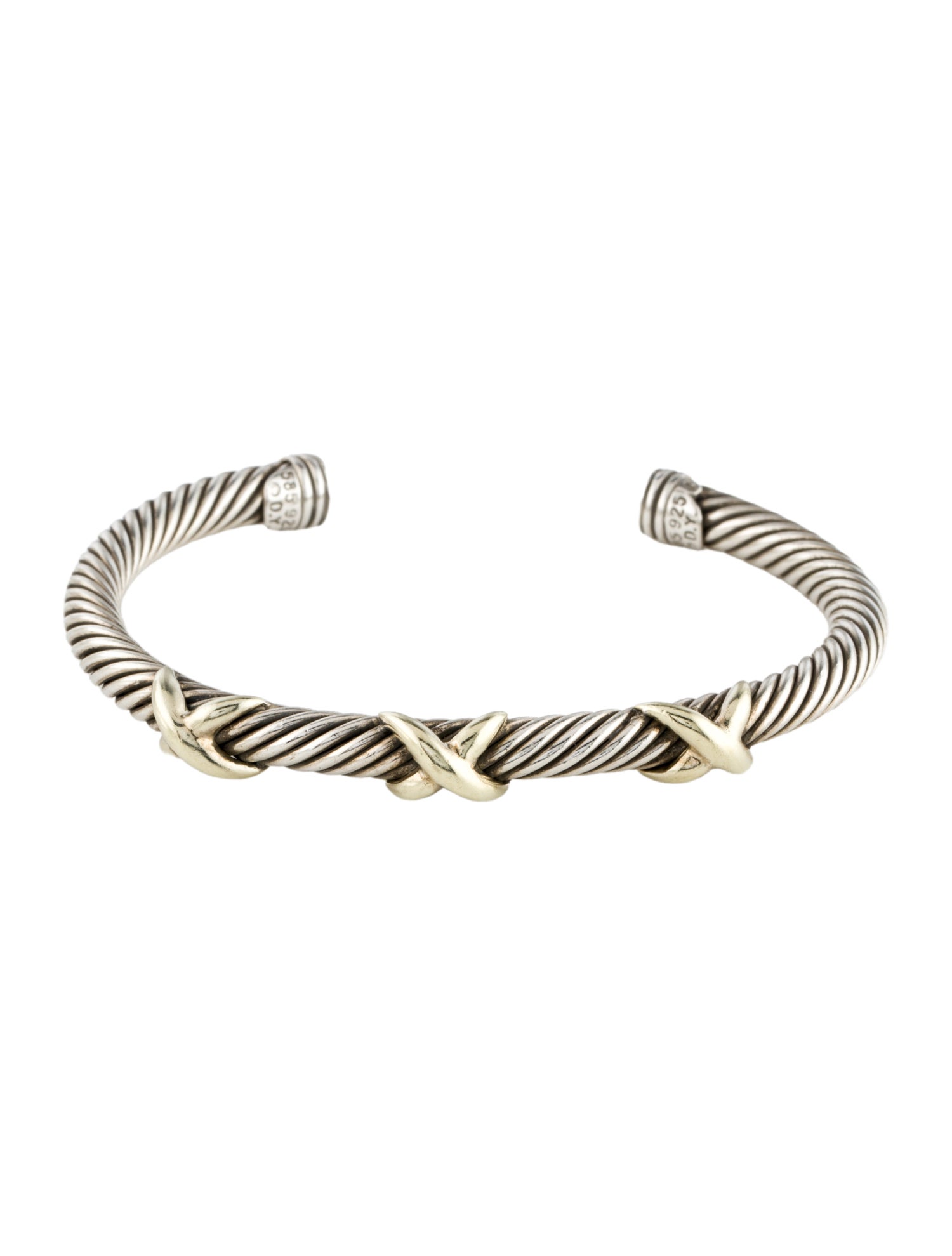 David Yurman Two-Tone Triple X Classic Cable Station Cuff