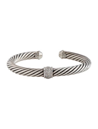 David Yurman Diamond Classic Cable Station Bracelet