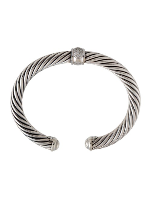David Yurman Diamond Classic Cable Station Bracelet