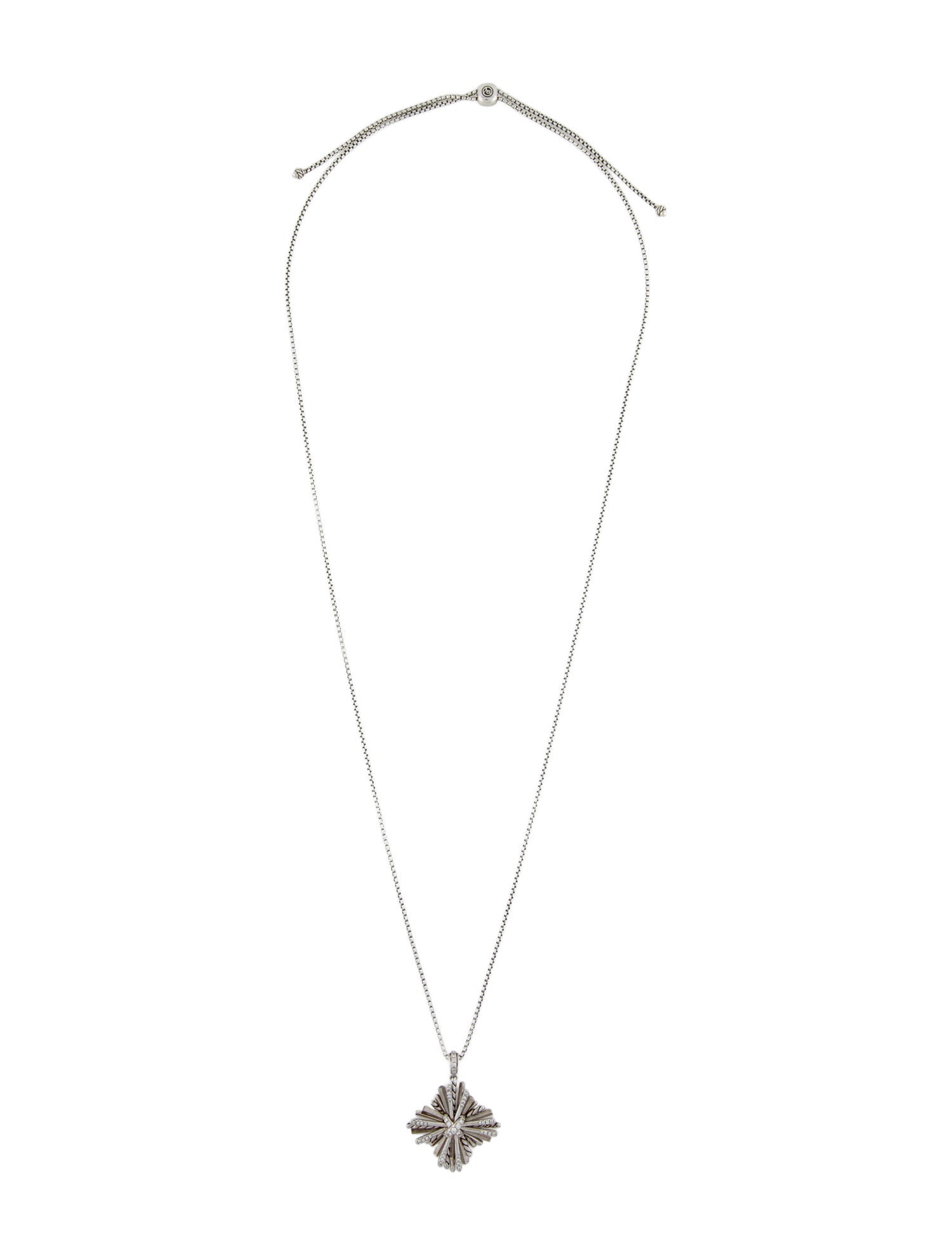David Yurman Diamond Angelika Four Point Pendant Necklace