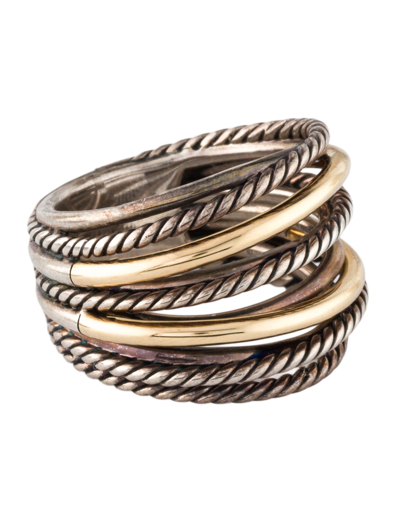 David Yurman Two-Tone Crossover Ring