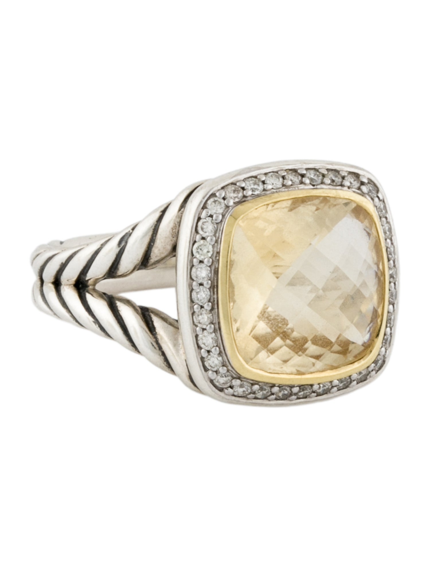 David Yurman Citrine & Diamond Albion Cocktail Ring